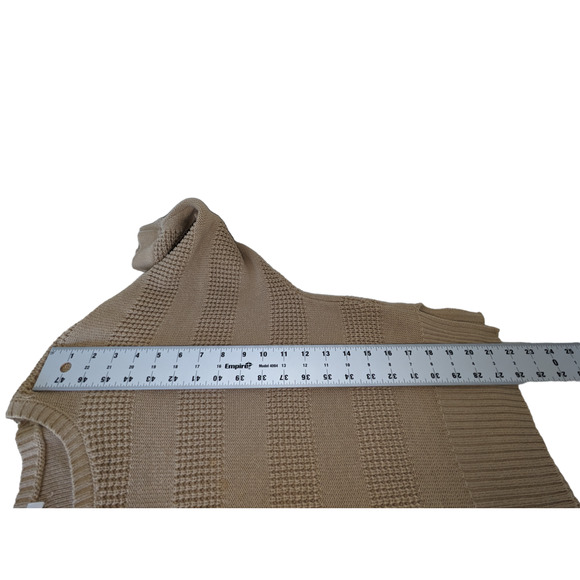 Liz Claiborne Petite Small PS Beige Sweater Cotton Acrylic Textured Knit Crew - Picture 4 of 8